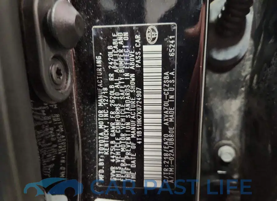 4T1B11HK7KU724907# 12