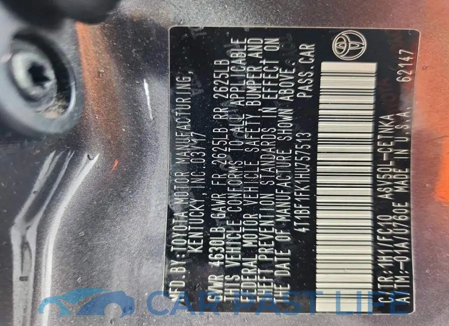 4T1BF1FK1HU757513# 12
