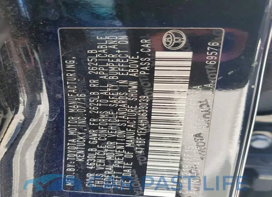4T1BF1FK4HU633039# 12