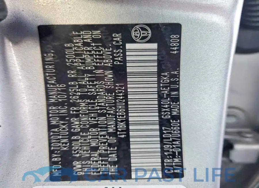 4T1BK1EB6HU244321# 13