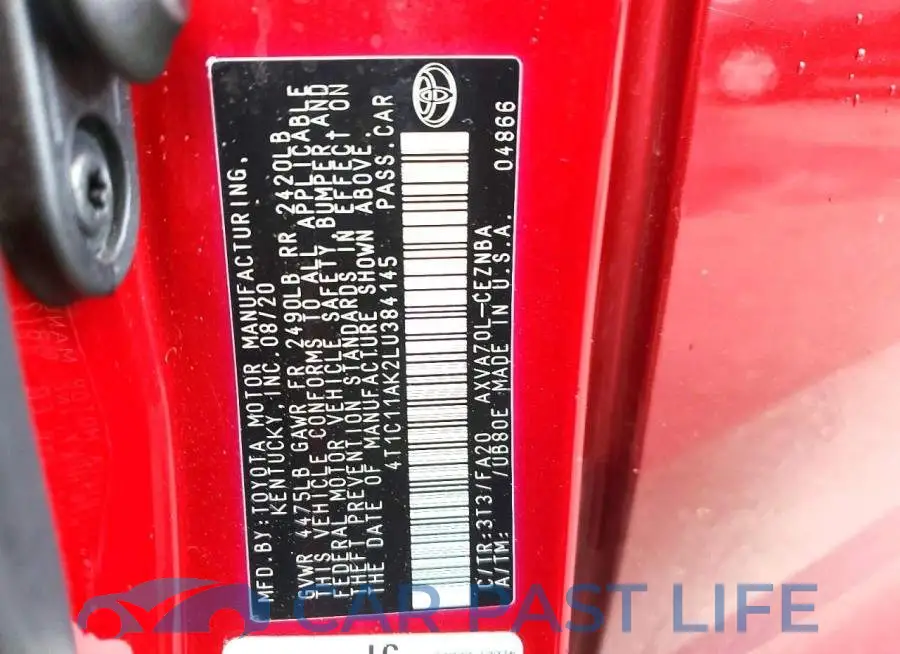 4T1C11AK2LU384145# 13
