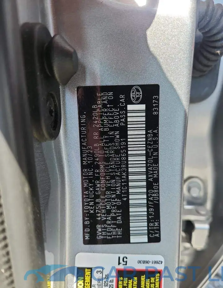 4T1C11AK3RU865191# 12