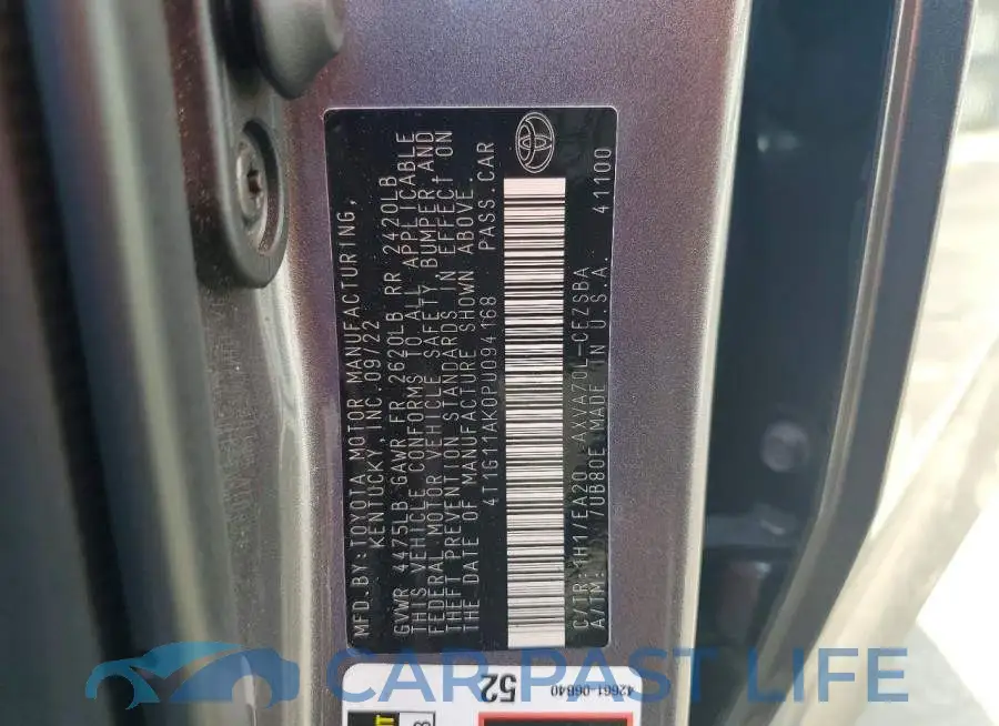 4T1G11AK0PU094168# 12