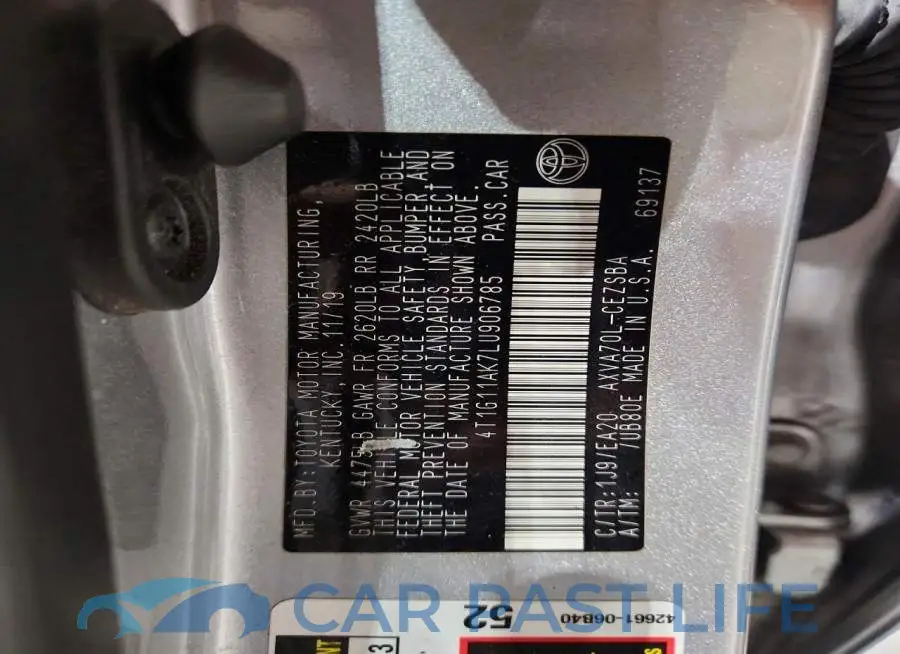 4T1G11AK7LU906785# 12