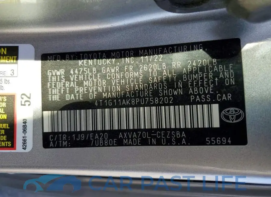 4T1G11AK8PU758202# 13