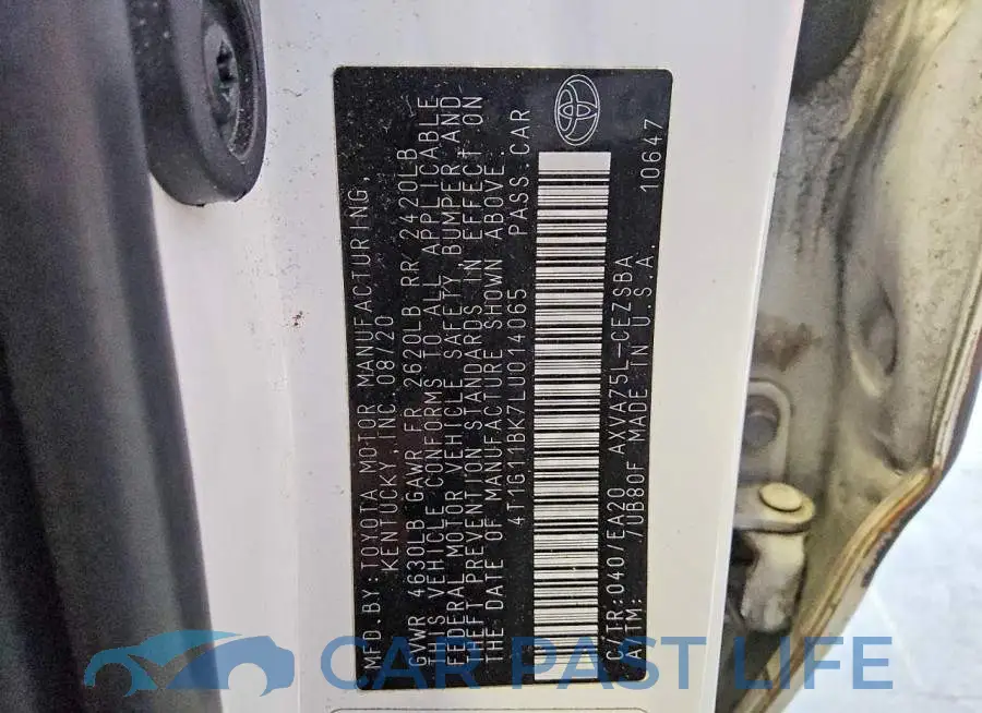 4T1G11BK7LU014065# 12