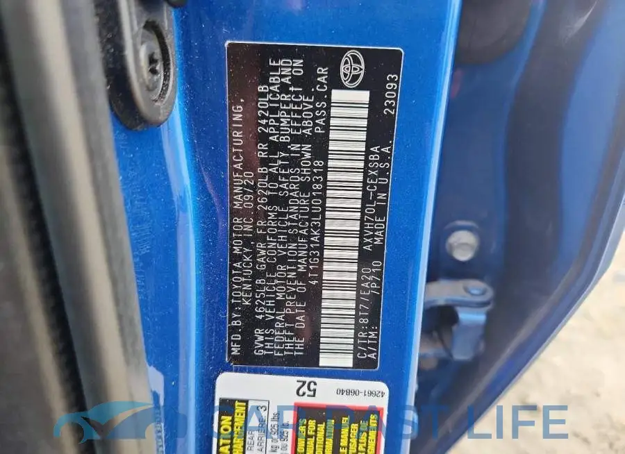 4T1G31AK3LU018318# 12