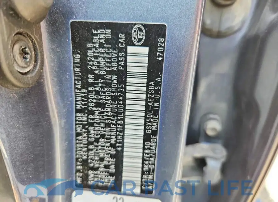 4T1HZ1FB1LU044735# 12
