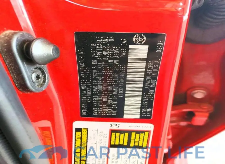4T1K61AK2MU465239# 12