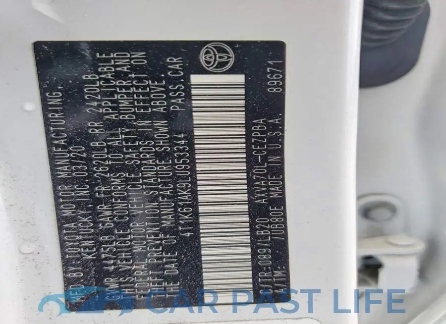 4T1K61AK9LU953344# 12