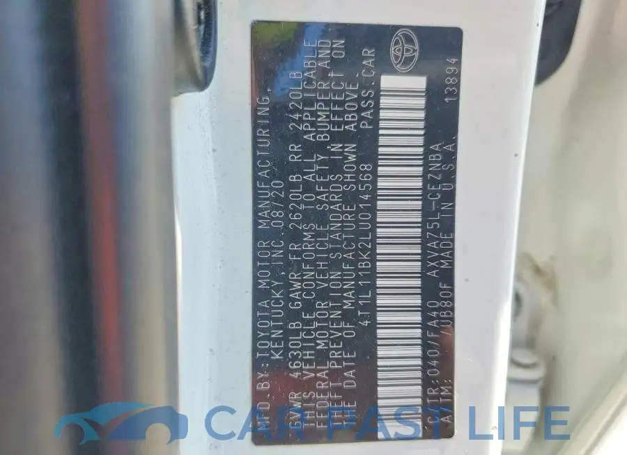 4T1L11BK2LU014568# 12