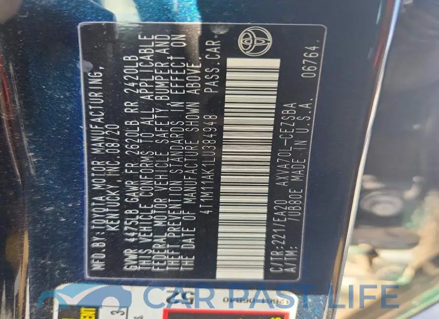 4T1M11AK1LU384948# 13