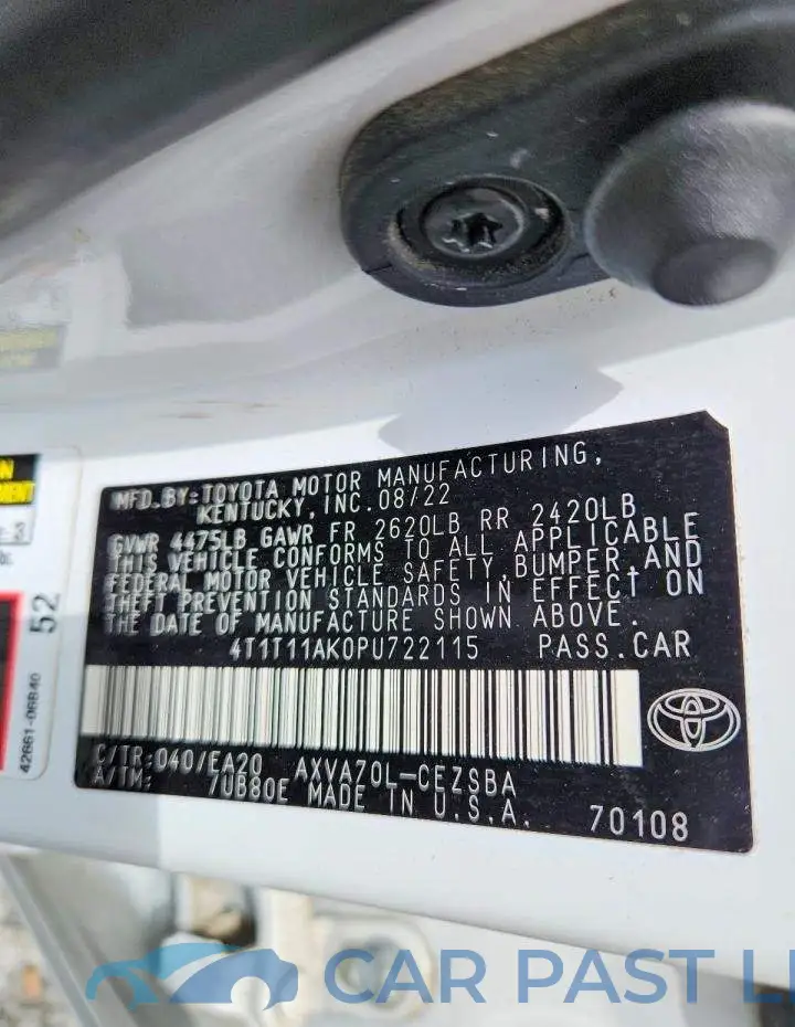 4T1T11AK0PU722115# 13