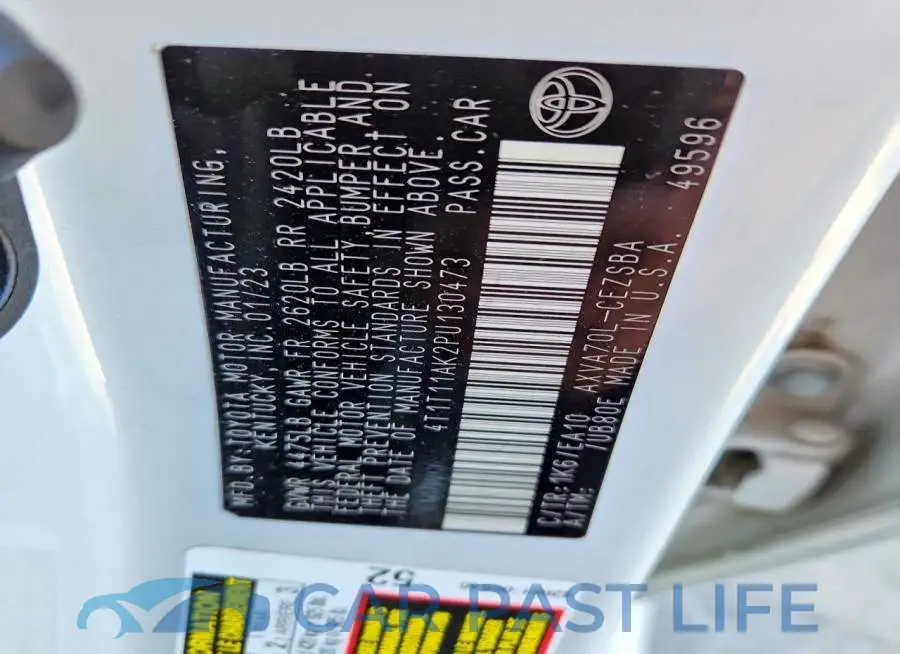 4T1T11AK2PU130473# 13
