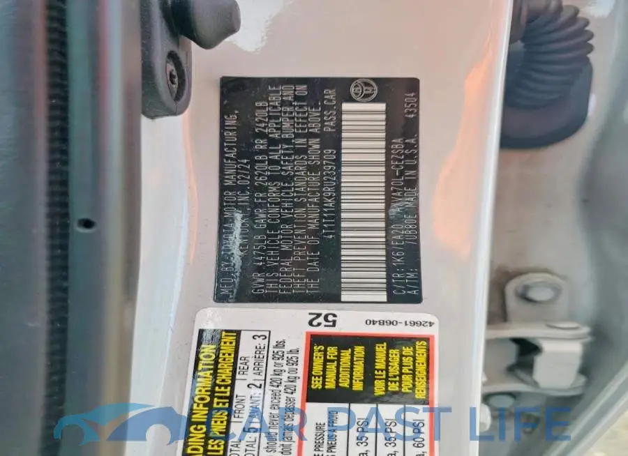 4T1T11AK9RU239709# 12