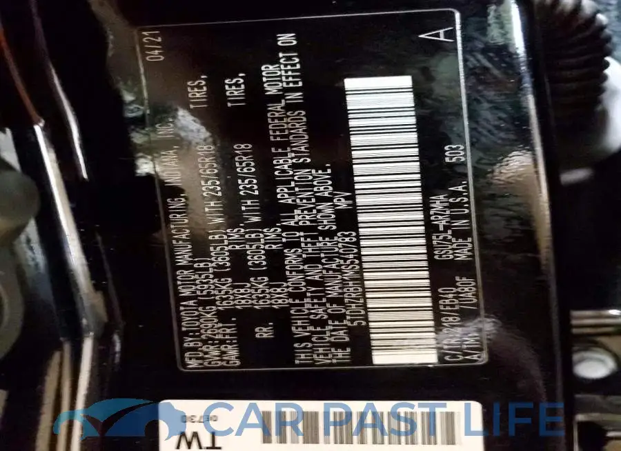 5TDHZRBH1MS540783# 14