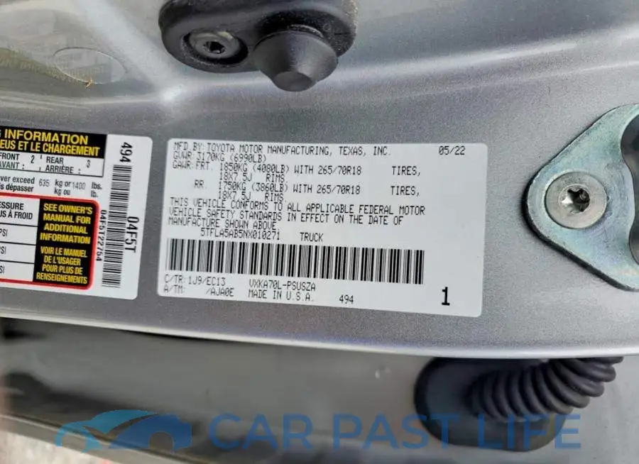 5TFLA5AB5NX010271# 12