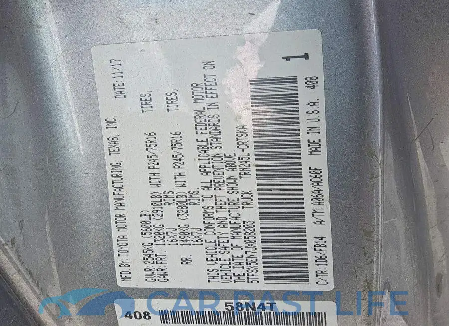 5TFSX5EN7JX058203# 12