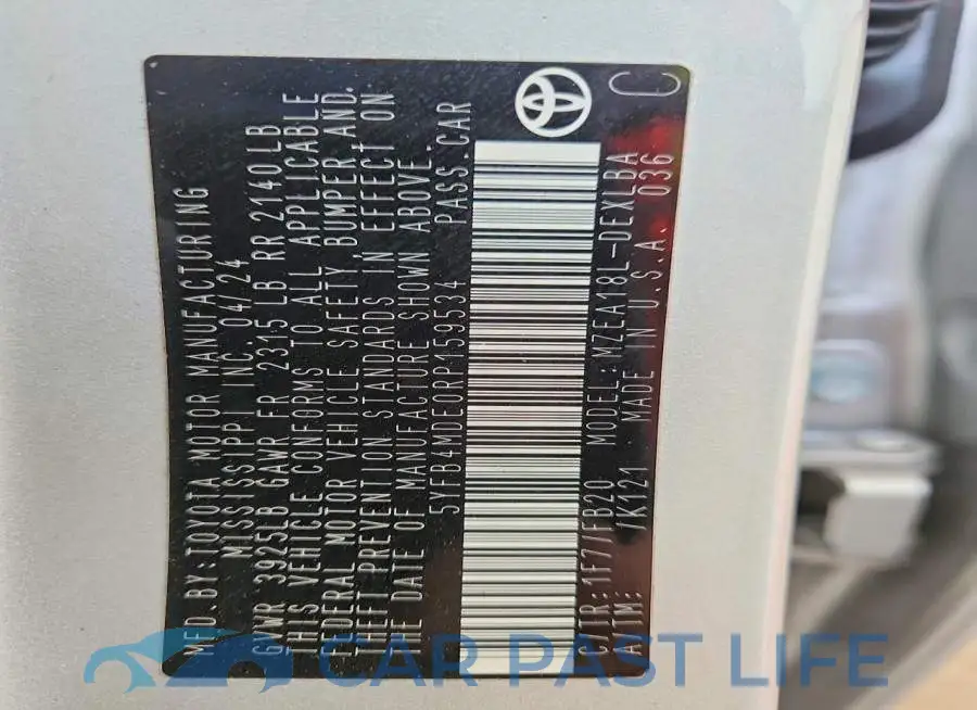 5YFB4MDE0RP159534# 13