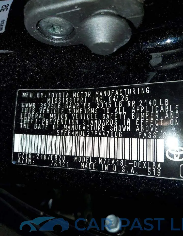5YFB4MDE3TP447006# 12