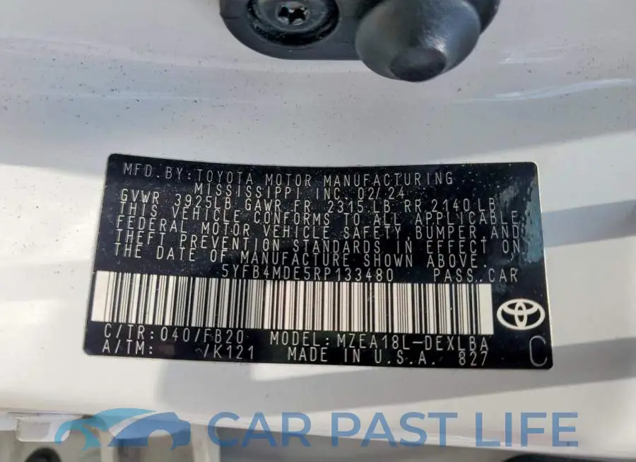 5YFB4MDE5RP133480# 12