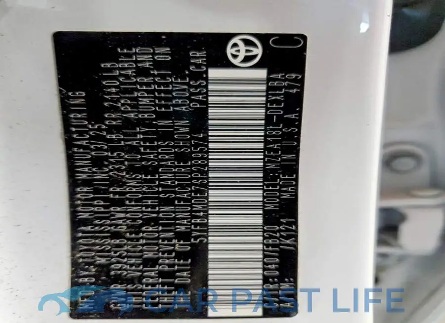 5YFB4MDE7SP289574# 13