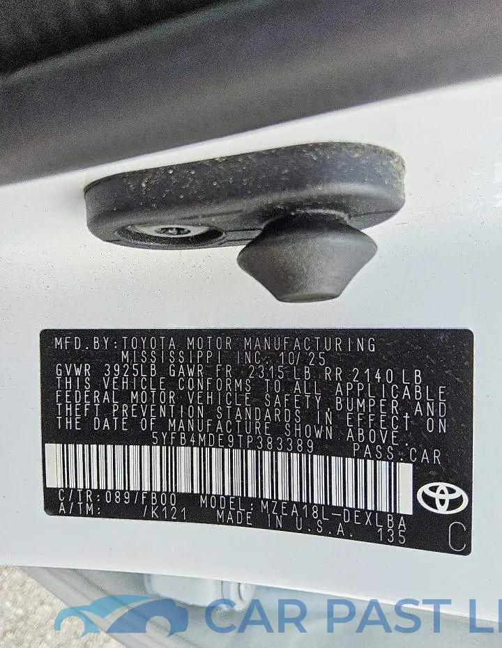 5YFB4MDE9TP383389# 12