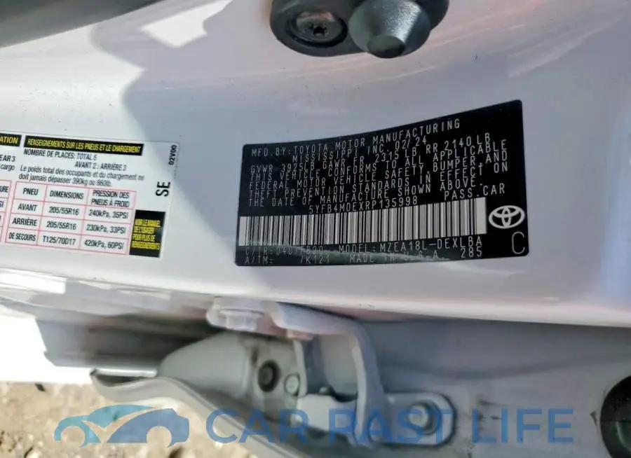 5YFB4MDEXRP135998# 12