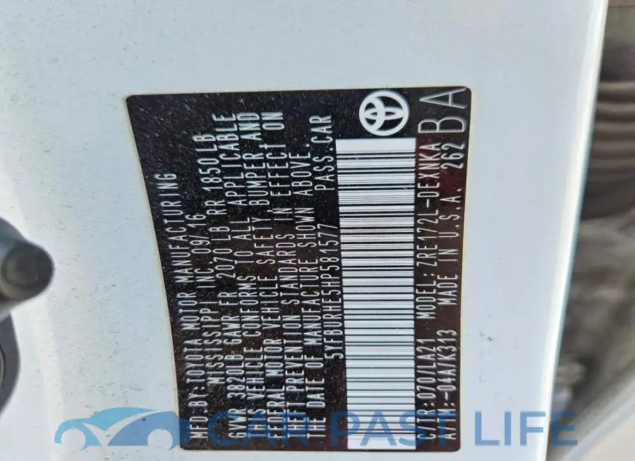5YFBURHE5HP581577# 12