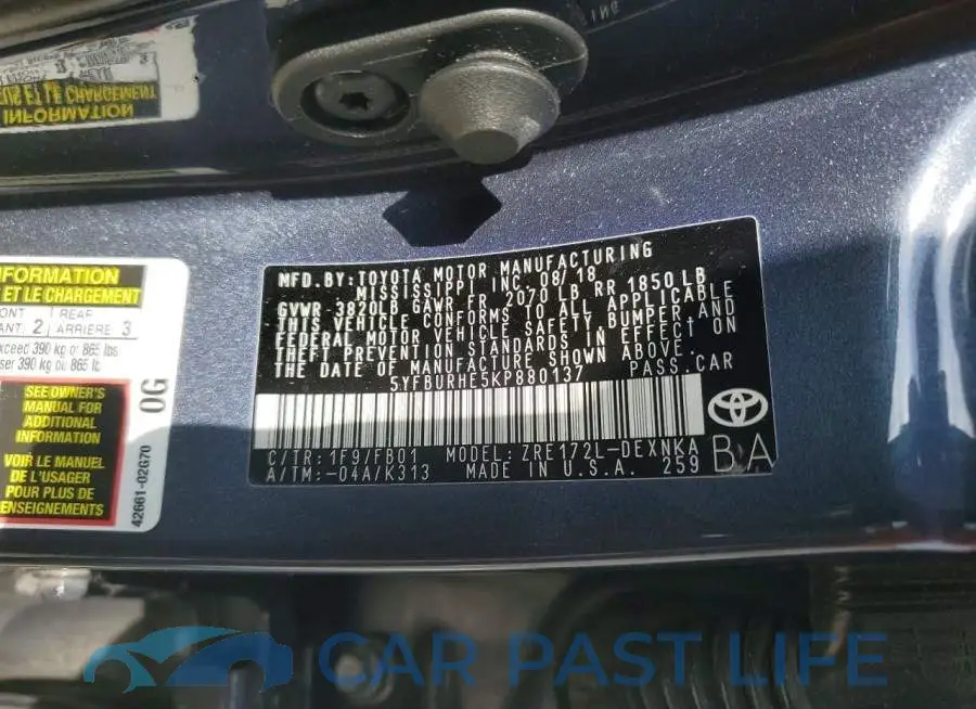 5YFBURHE5KP880137# 12