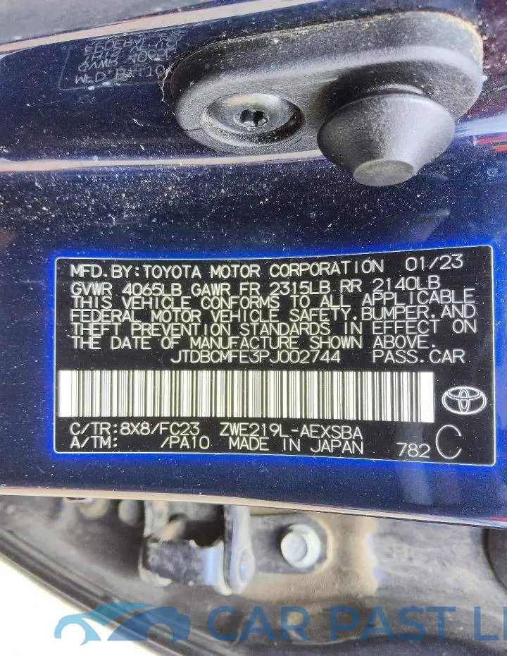 JTDBCMFE3PJ002744# 12