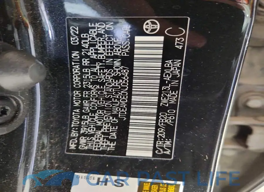 JTDEAMDE0NJ056487# 12