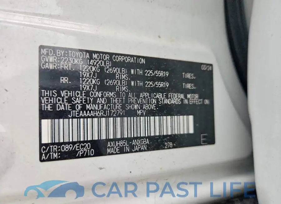 JTEAAAAH6RJ172791# 12