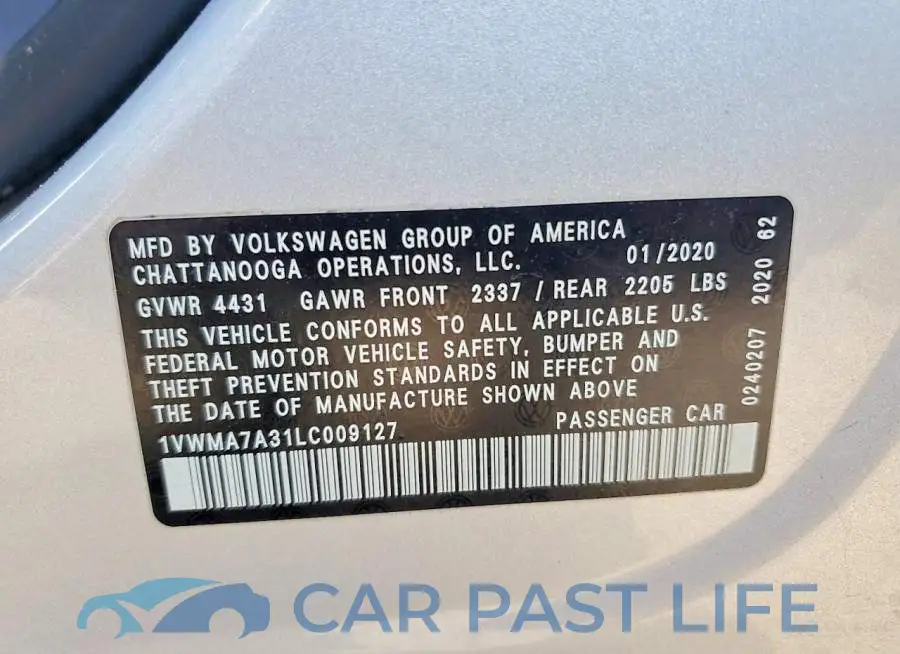 1VWMA7A31LC009127# 12