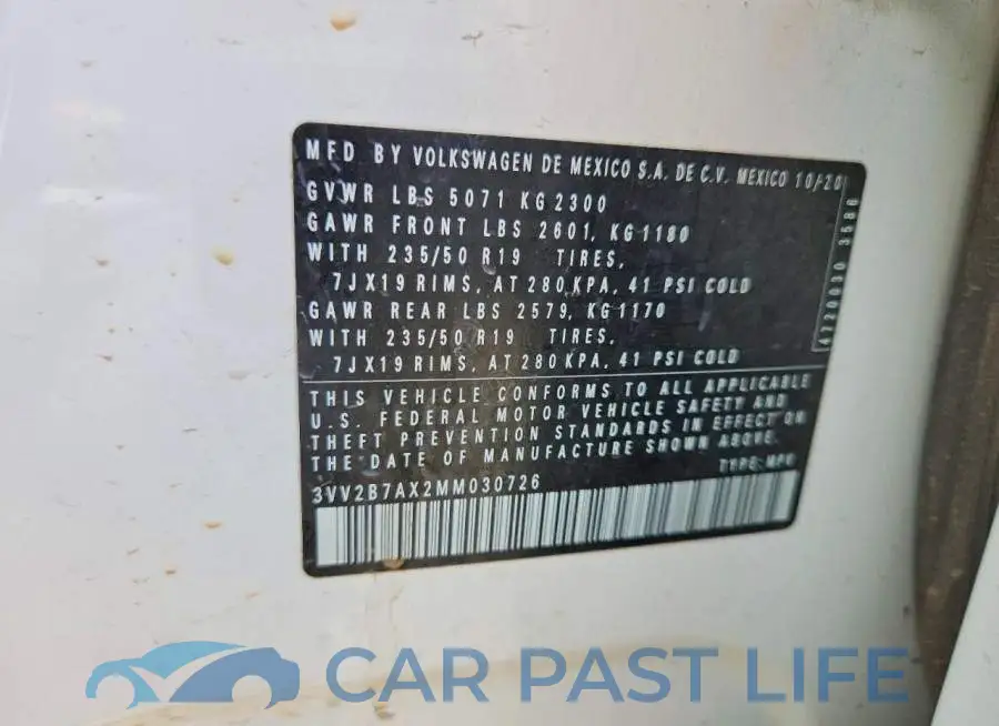 3VV2B7AX2MM030726# 13