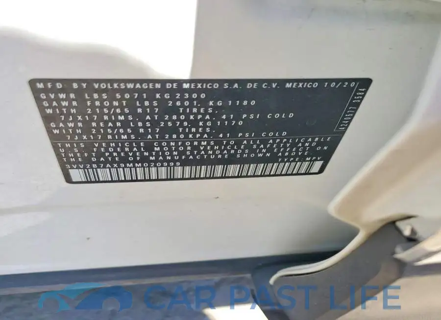 3VV2B7AX9MM020999# 13