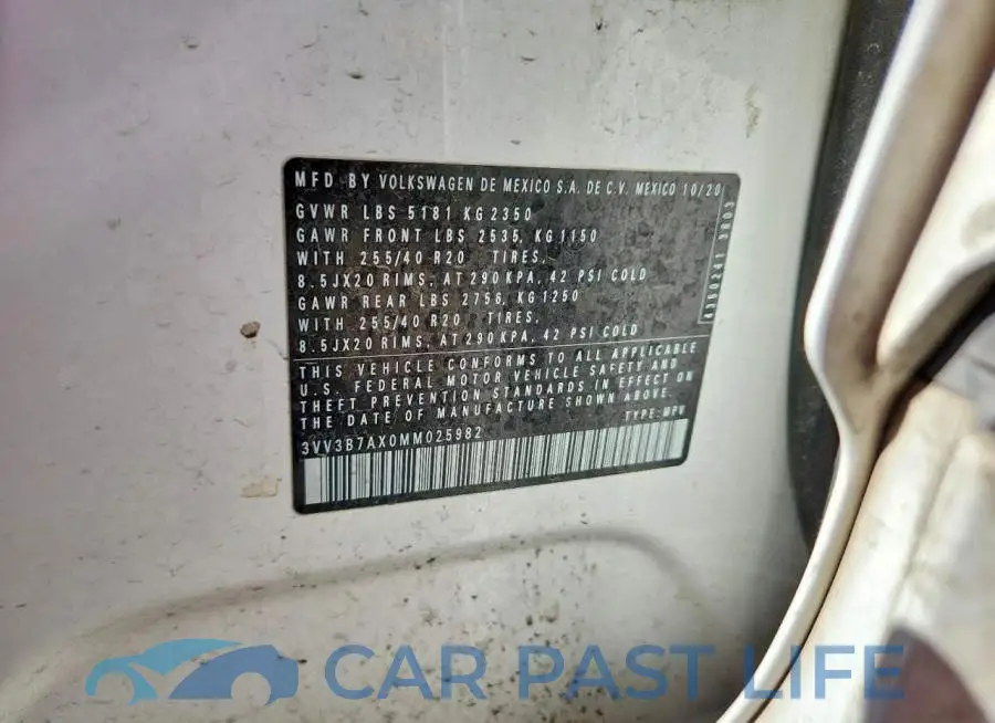 3VV3B7AX0MM025982# 13