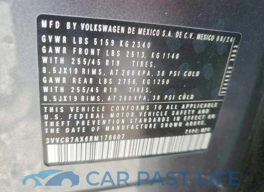3VVCB7AX6RM176607# 13