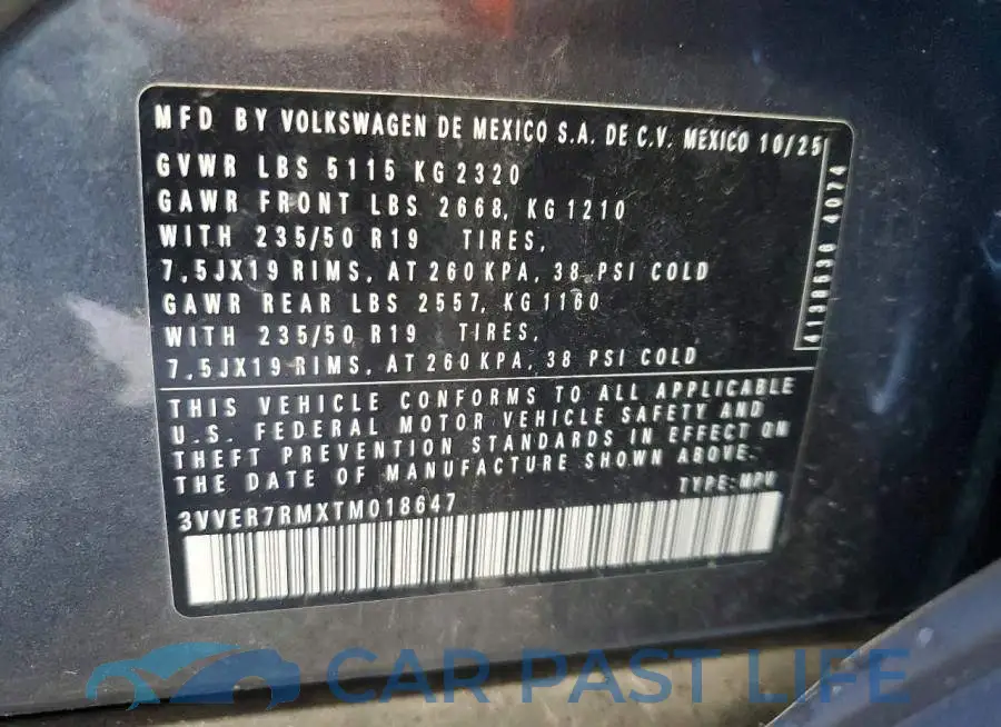 3VVER7RMXTM018647# 14