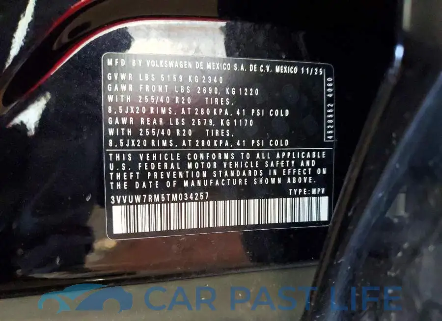 3VVUW7RM5TM034257# 14
