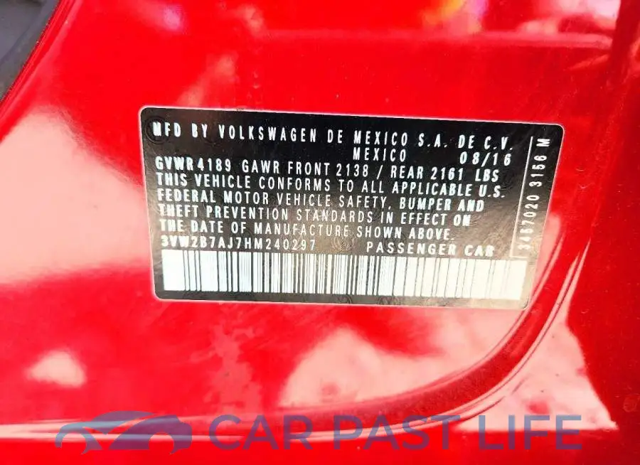 3VW2B7AJ7HM240297# 12