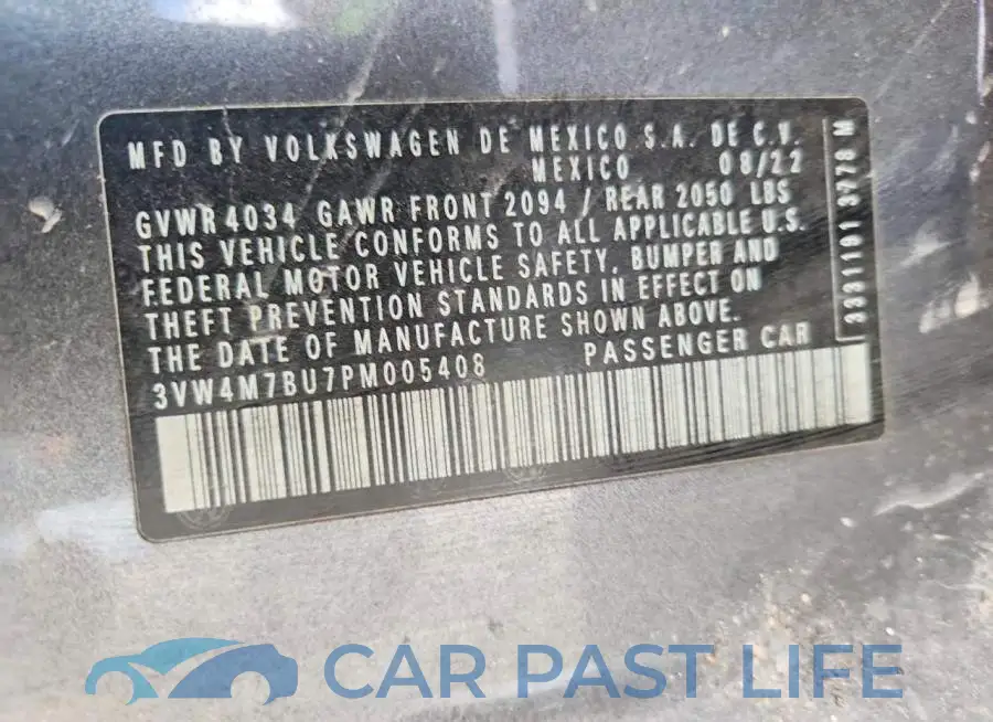 3VW4M7BU7PM005408# 13