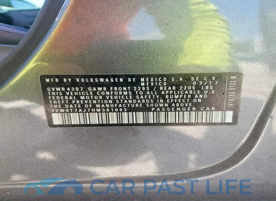 3VW4T7AJ7HM361093# 12