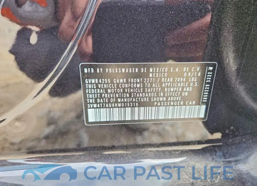 3VW4T7AU6HM015319# 13