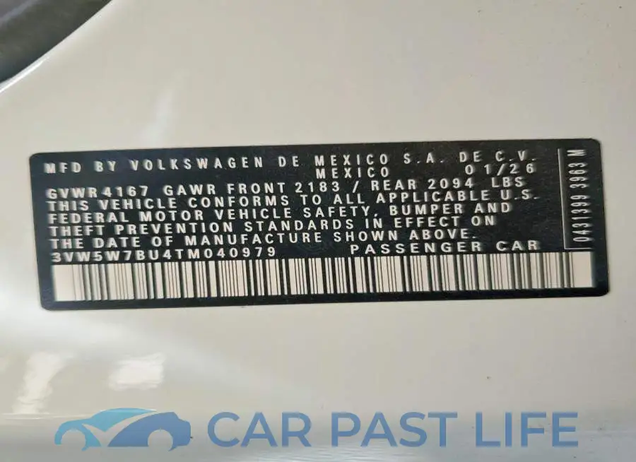 3VW5W7BU4TM040979# 12
