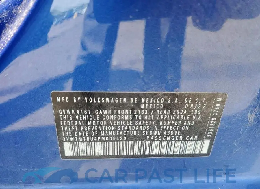 3VW7M7BU4PM005430# 12