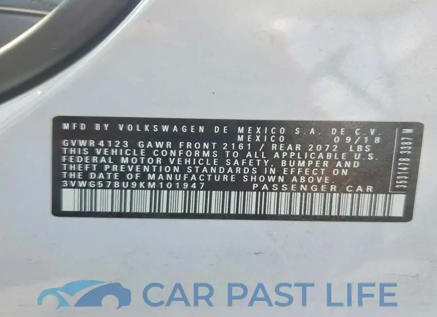 3VWG57BU9KM101947# 13