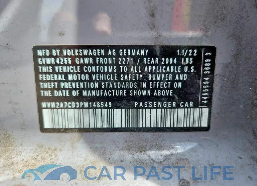 WVW2A7CD3PW148549# 12