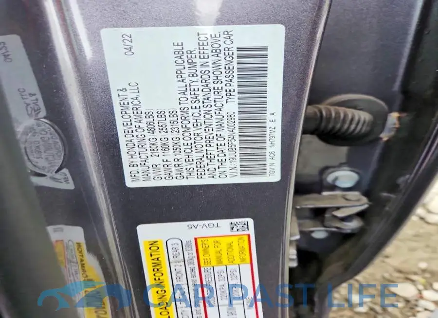 19UUB5F54NA002980# 12