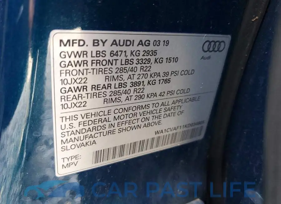 WA1CVAF11KD034605# 13